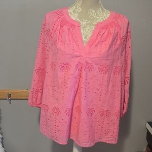 Crown & Ivy Pink Blouse Top
